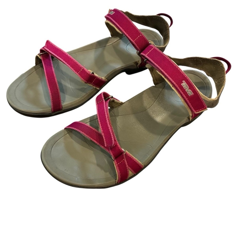 Teva Sandals Women's Size 10‎ Open Toe Strappy Pink Purple F27114K - Picture 2 of 6